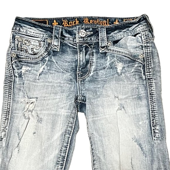 Rock Revival 25 Rima Ankle Length Skinny Distressed Jeans - Picture 3 of 13